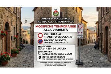 Ordinanza modifica temporanea della circolazione nel centro abitato di Roccastrada